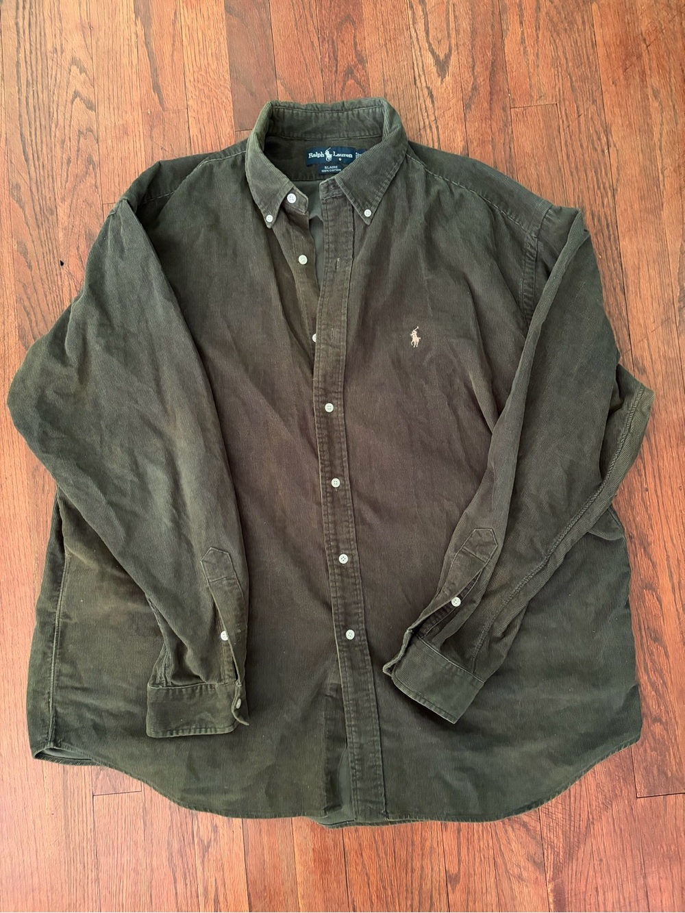 Ralph Lauren Olive Corduroy Button-Down Shirt